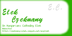 elek czekmany business card