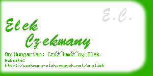 elek czekmany business card